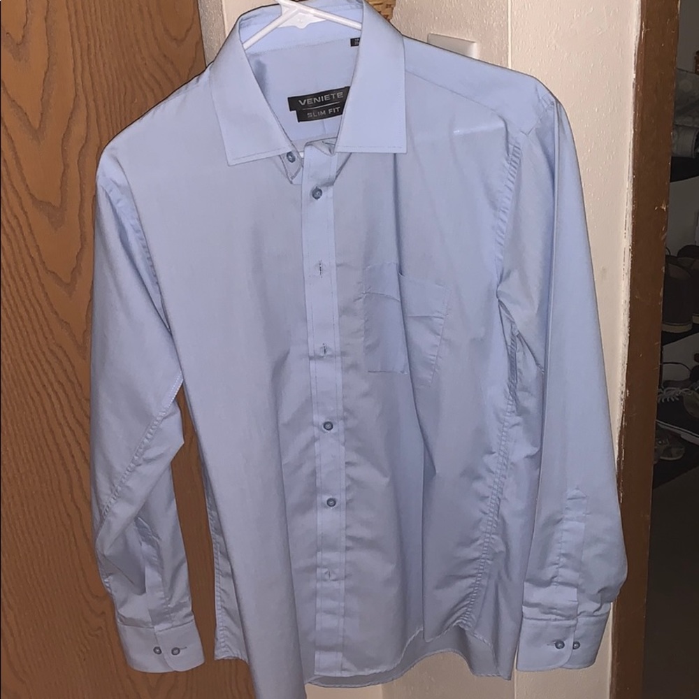 Office blue color mens dressshirt